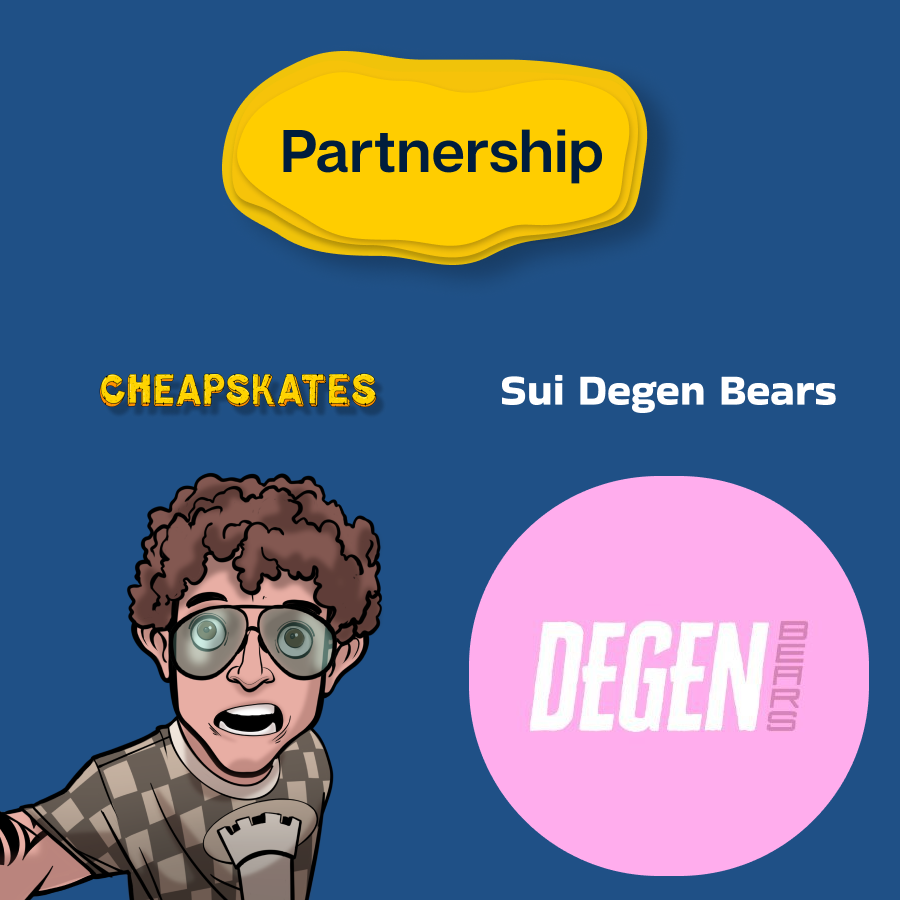 Cheappskates's tweet photo. 🎁CHEAPSKATES x  @Degen_Bears_🎁

✨5X WL Spots @Cheappskates
✨10X WL Spots @Degen_Bears_

1️⃣ Follow @Cheappskates &amp; @Degen_Bears_
2️⃣RT &amp; ♥️
3️⃣ Tag 3 friends

⏳48hrs

#Suiecosystem #SuiNFTs #Suinami https://t.co/b70ZqBevIO