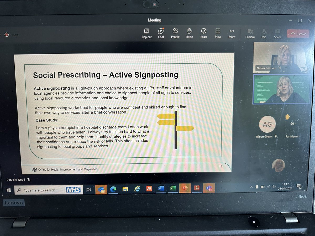 BOBAHPFaculty's tweet photo. #AHPs social prescribing unique & overlapping skill sets of #AHPs & #SPLW https://t.co/WH13bjNMyK