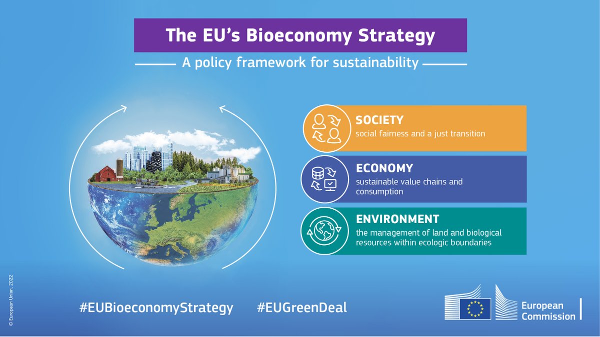 EUScienceInnov's tweet image. EU Member States confirm that #EUBioeconomy is important to:

🔹drive the green &amp;amp; fair transition
🔹face the food &amp;amp; energy crises
🔹create jobs in rural &amp;amp; coastal areas

Discover the EU&apos;s Bioeconomy strategy, a policy framework for sustainability!

➡️op.europa.eu/s/yBwF