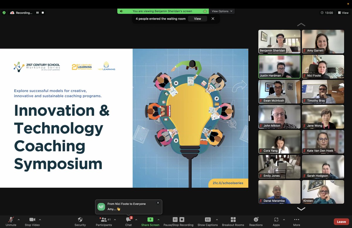 agarrett1212's tweet photo. Here we go!! #EdFutureDigital About to kick off the #TechnologyCoach and #Innovation Symposium with @21cli @4_zero_7 @ewanmcintosh and a stellar line up of presenters! Excited to share, connect and learn in community #edtech #isedcoach #educoach #coaching https://t.co/ZrjMjPs29r