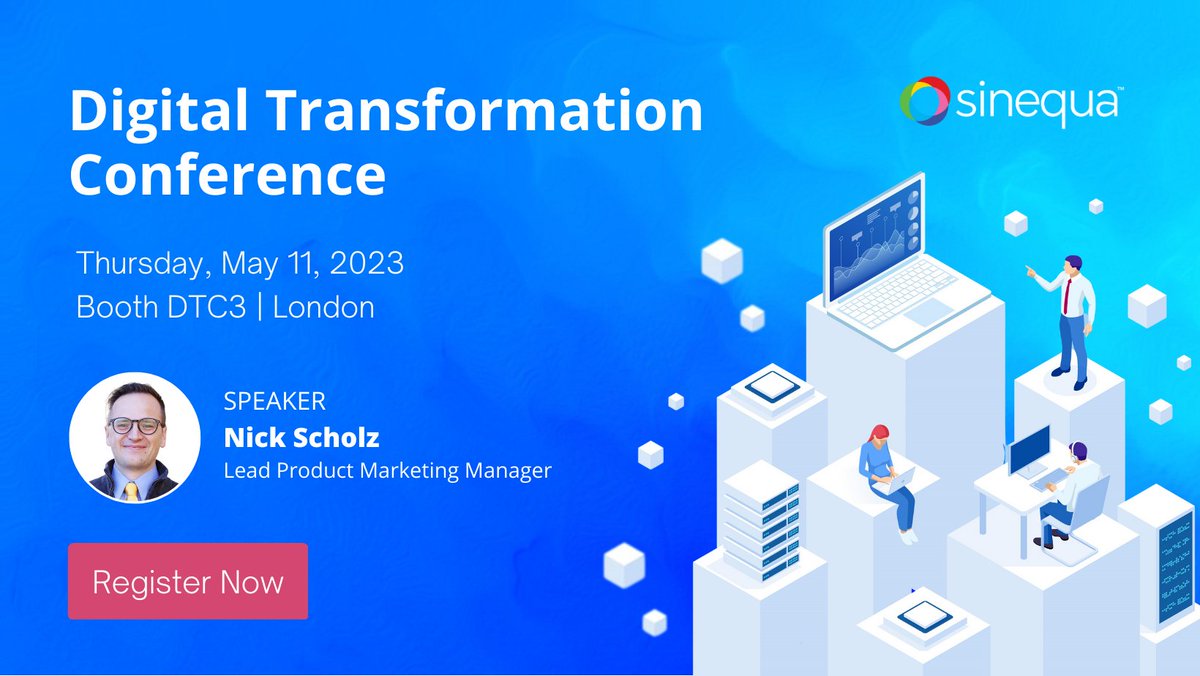 sinequa's tweet photo. Visit our booth #DTC3 at the #DigitalTransformation Conference in London on May 11th for live demos and a keynote session on the power of #Data findability: https://t.co/IitQHWqJeD

 #EnterpriseSearch  #DataFindability https://t.co/WjabmPrtNe