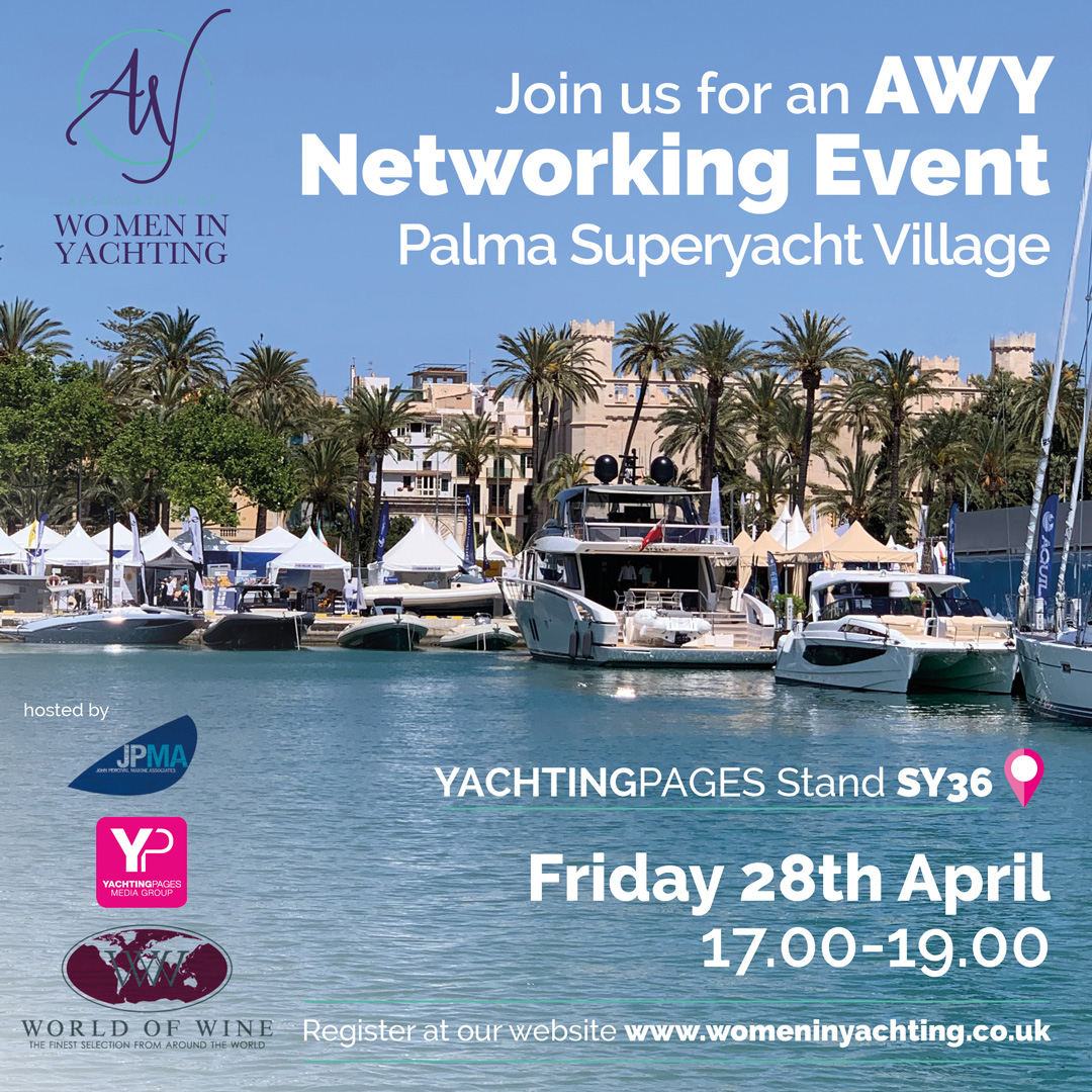 If you're going to @palma_sys, then make sure you head over to the Yachting Pages stand for our event with the Association of Women in Yachting.

#PalmaSuperyachtVillage #AWY #womeninyachting #boatshow