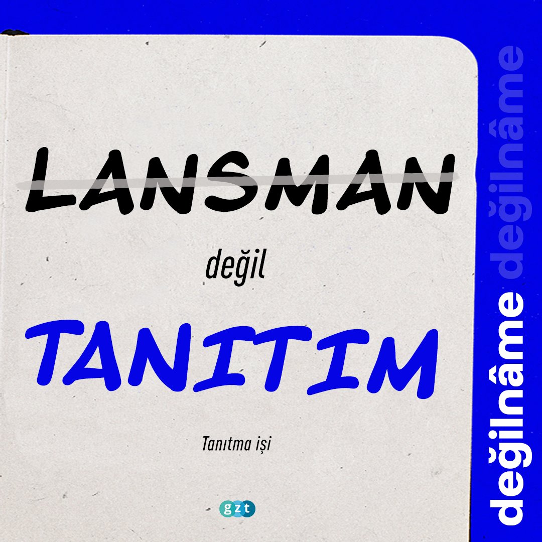 degilname's tweet photo. 📌Lansman değil TANITIM Tanıtma işi. (TDK)

🔴Öyle değil böyle...
✅Çünkü Türkçesi mümkün.

@tdedtr @gzt https://t.co/ceezjXkbwn