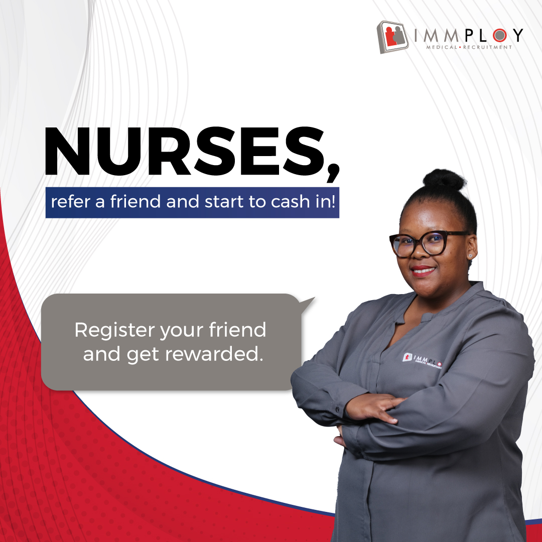 Immploy's tweet photo. Nurses, want to earn some extra cash? Refer a nursing friend to register with Immploy and receive a cash reward. Click the link to learn more about our referral programme and start earning rewards today: https://t.co/TvoBurixDo https://t.co/Alv2o5eooJ