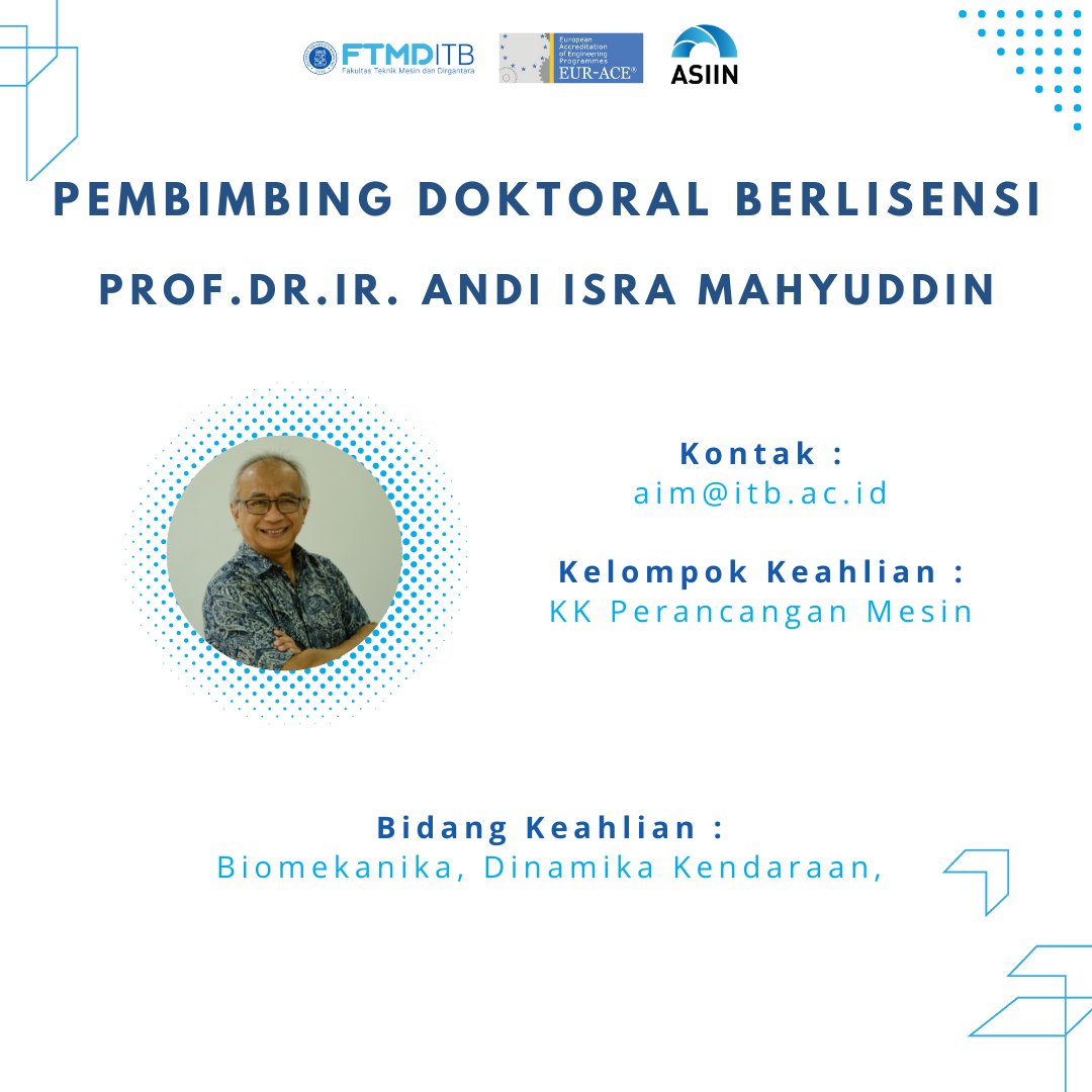 ftmd_itb's tweet image. Meet our licensed doctoral supervisor from FTMD ITB, who is experienced and ready to help you achieve your doctorate degree in your field of interest!

Read more on ftmd.itb.ac.id/id/program-stu…

#PostGradSchool
#DoctoralDegreeProgram
#FTMD
#ITB
