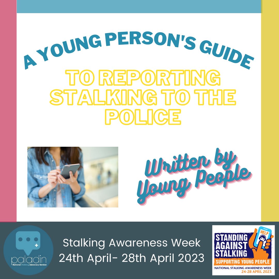 paladinservice's tweet photo. Our young people's guide to reporting stalking to the police written by our young people! Lots of helpful advice to support you in that first conversation with the police 
#NSAW2023 #StandingAgainstStalking #StalkingUK #PaladinNSAS #Police #ReportingToThePolice #StalkingIsACrime https://t.co/elBbx6VQUv