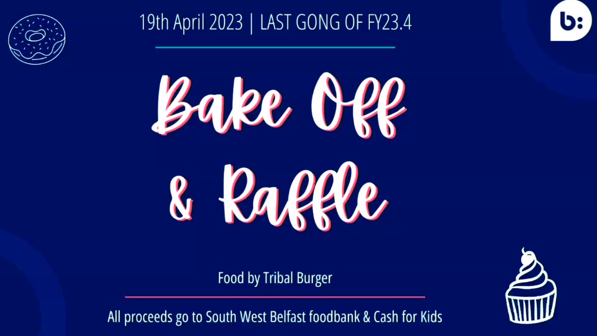 grant_eLearning's tweet photo. @bazaarvoice_bfs 🥞💙 Cake sale, Bake off, and Raffle to raise funds for the South Belfast South Food bank! Well done to everyone for their generous donations!

#BazaarvoiceBelfast #LiveBV #Generous https://t.co/11eZTgfxnQ