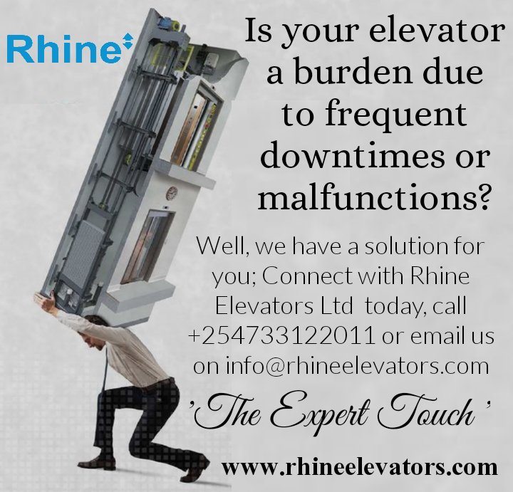 rhineelevators's tweet photo. Do you carry your elevator or it carries you? Let your elevator not be a burden. Connect with Rhine Elevators Ltd we shall make your elevator carry you through expert maintenance and service. #propertymanagement #realestate #engineering #property https://t.co/ae12cxyUVC