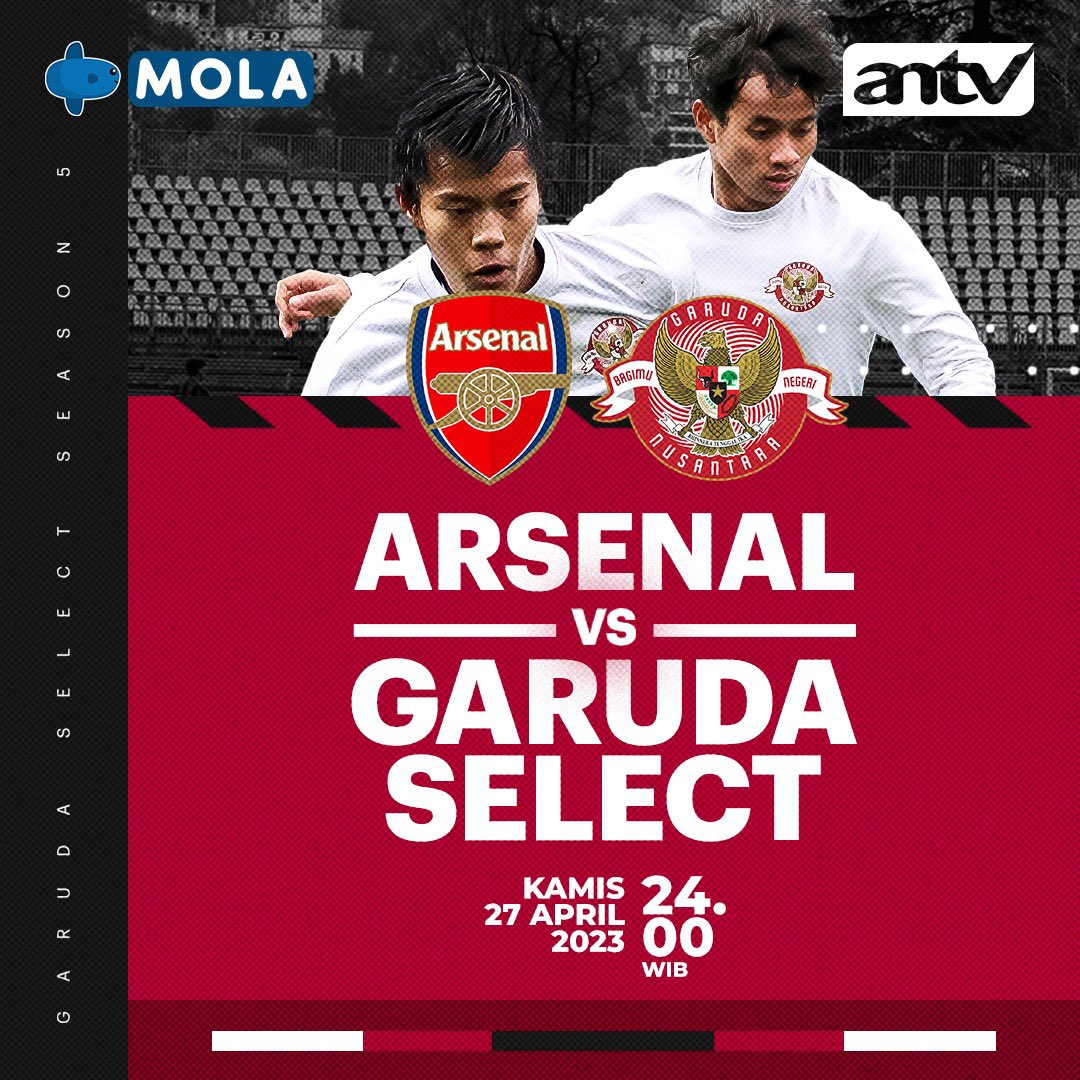 ANTVOfficial_'s tweet photo. ⚽ Menyusul kemenangan impresif mereka atas Brighton U17, mereka kini siap menghadapi akademi Arsenal. Saksikan Garuda Select vs Arsenal Academy
Kamis, 27 April 2023 Jam 12 malam di ANTV.
#GarudaSelectANTV #GarudaSelect #FutureChampions #IndonesianPride #GarudaNusantara #PSSI https://t.co/RZ1nM2Svhk