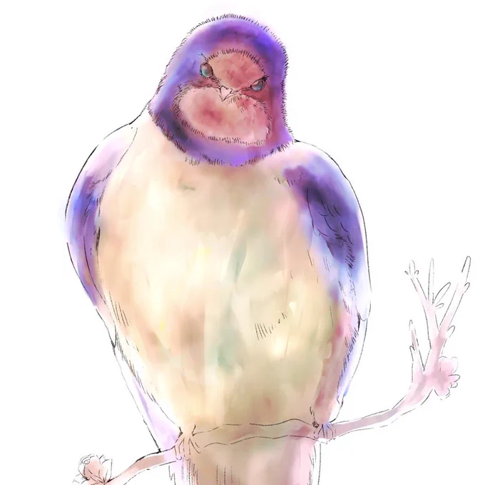 #創作において1番大切にしてること挑戦や好きな動物(鳥)を描く事。あとは、落ち着いて描く事やで 