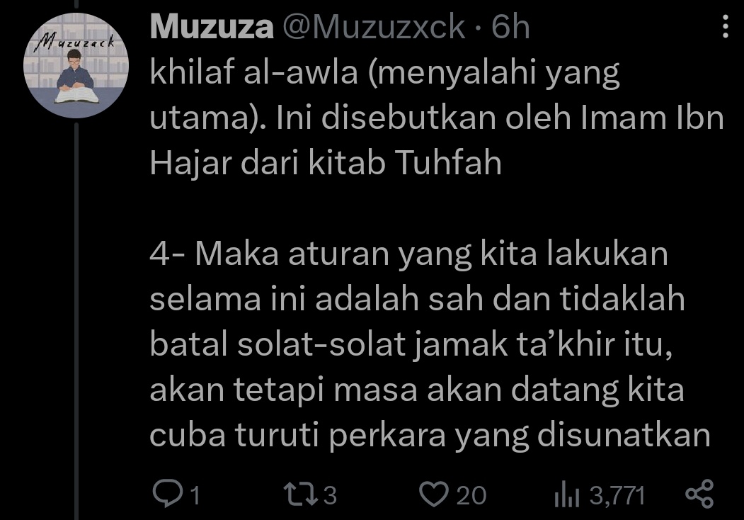 VettiesU's tweet photo. @kaptenaffanoth1 ang nk share dri muzuza tp ang xbaca habis.

benda ang dok cerita atas tu sunat.
solat masih sah kalau buat sblm ni.

gmbr telegram tu cerita "kesalahan" serupa nk kata dosa solat jamak takhir isyak dlu baru maghrib.

content pnya pasal.
last tlis "blajar la ilmu betul" https://t.co/yrjw88OQEn