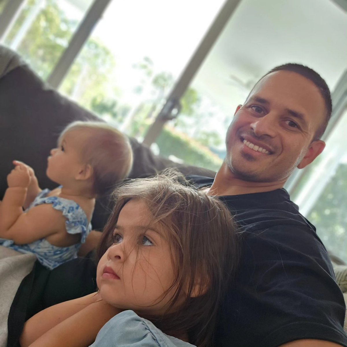 Greatest dad named Usman who lives in Brisbane and plays cricket for Australia. I dare you to find one better! 😑🤗😏 #dadlife #unstoppable #daddysgirls👭