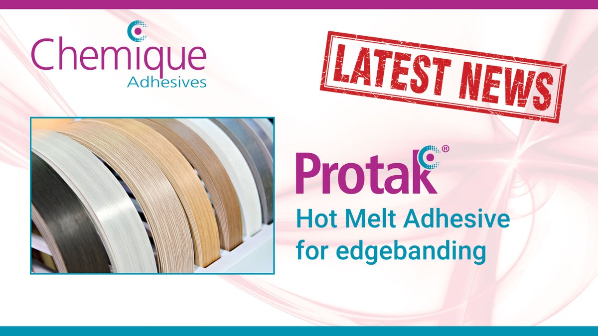 Chemiqueuk's tweet image. ⭐LATEST NEWS⭐

We’ve recently secured an order with a Midlands based kitchen &amp;amp; bedroom furniture manufacturer for a hot melt adhesive that has been specially developed for bonding edgebanding.

Learn more here 👉  bit.ly/2LQ7p5R

#adhesives #UKMfg #hotmelts