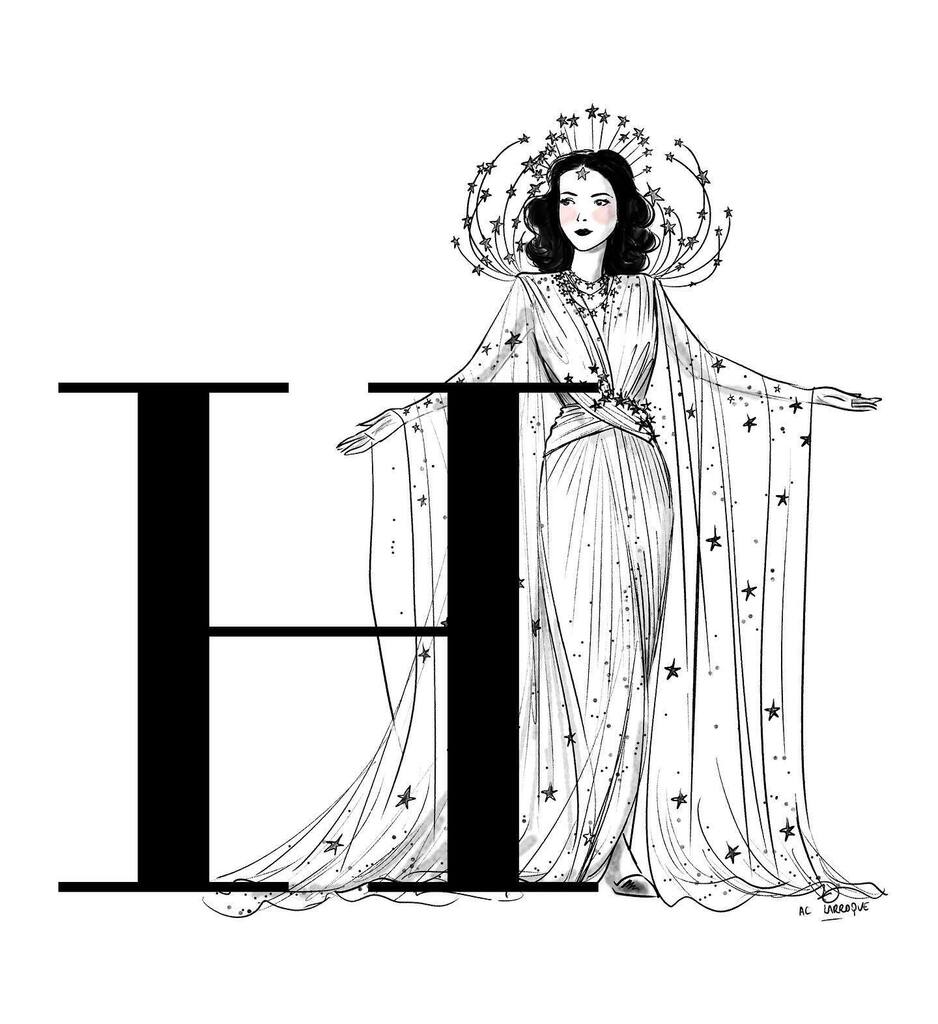 AC_Larroque's tweet photo. H comme Hedy Lamarr ! 
Actrice, chercheuse, la « plus belle femme du monde » selon les journalistes de son époque, et qui est aussi à l’origine du Bluetooth et du wifi ! 
Et cette robe 🤩🤩🤩
#hedylamarr #hedylamar #abecedairedeselegantes #leselegantes https://t.co/sESmWcEL2c https://t.co/zvDMp6QYKY
