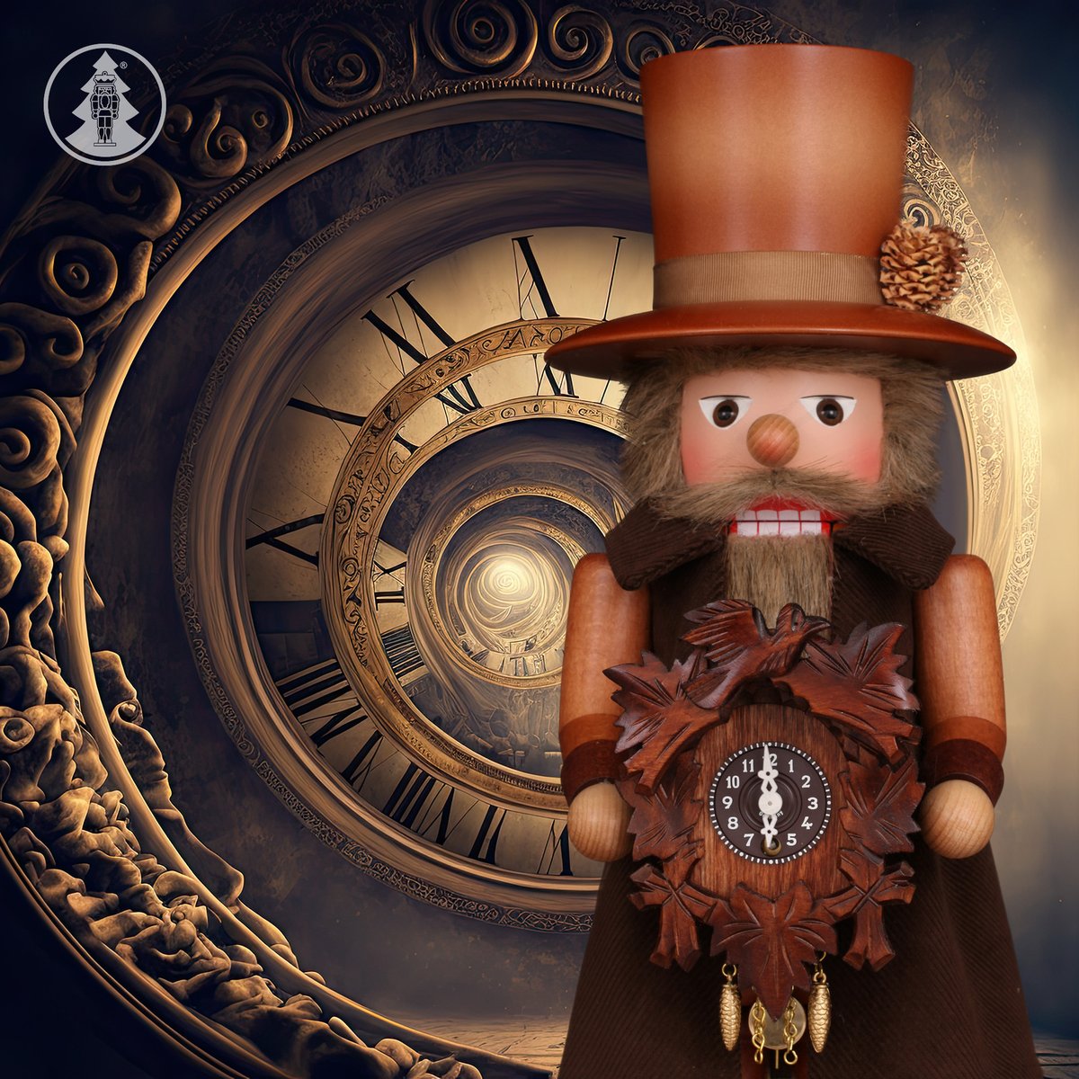ulbricht_de's tweet image. Our nutcracker clockmaker, in elegant natural tones, carries the symbol of his homeland in front of him. This little clock actually comes from the Black Forest, made by Trenkle Uhren GmbH. The tasteful clock is functional. #clockmaker #blackforest

drehwerk.de/e/nussknacker/…