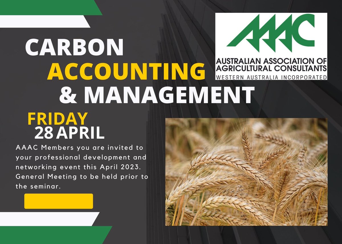 Calling all members! 

- Ticket sales close tonight -

The AAAC PD on Carbon Accounting and Management is this Friday
If you haven’t already, get your tickets and the program at aaacwa.org.au/events/ now!

Not a member?  Join AAAC WA on our website.
aaacwa.org.au/join-aaac/
