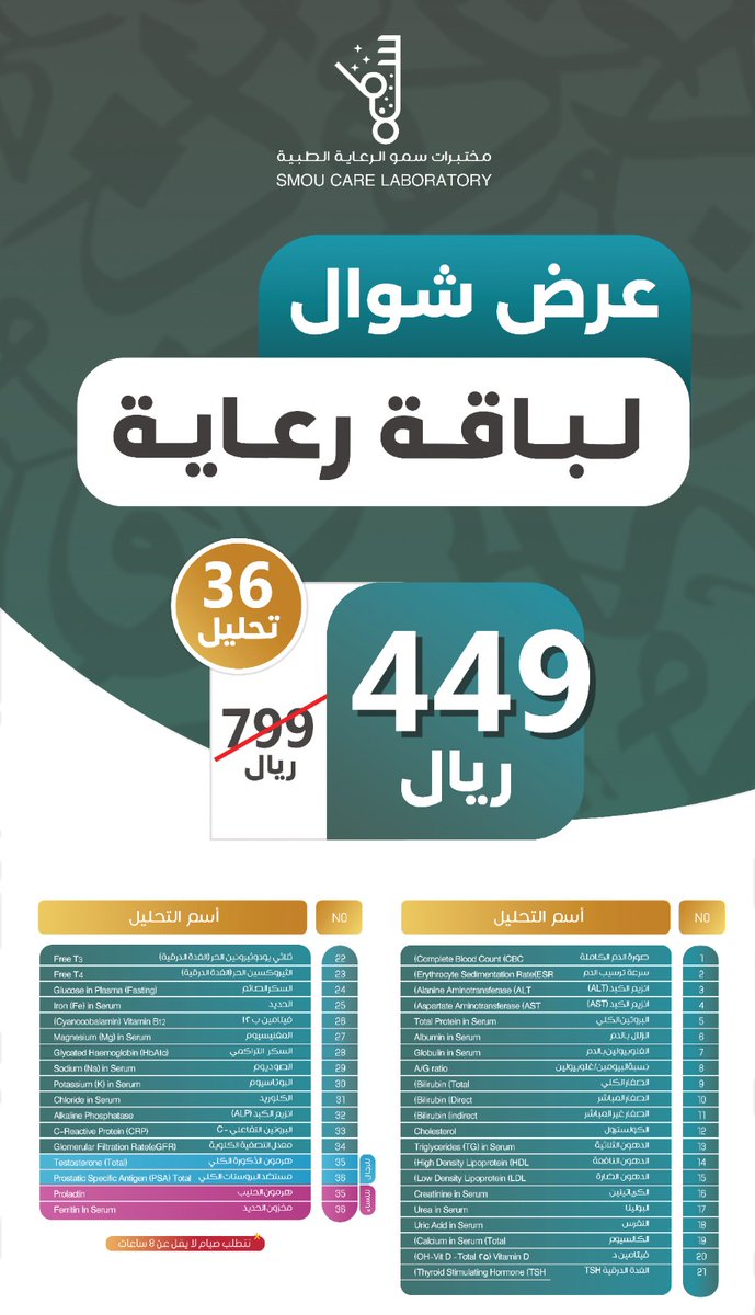 smoulab's tweet photo. عيدكم مبارك 
#مختبرات_سمو_الرعاية الطبية تهنئكم بحلول عيد الفطر المبارك وكل عام وأنتم بخير 
#عيدك_صحه 
#تطمن_في_شوال
#تحاليل_شاملة
#خميس_مشيط https://t.co/63zEOFr4RL