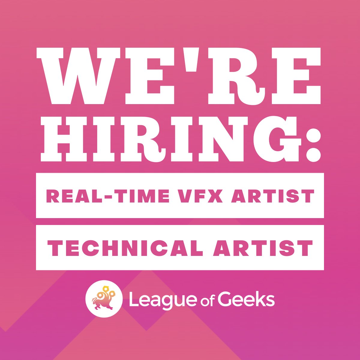 Do you hear that? It's a JOB OPENING! ✨

We're looking for a Real-Time VFX Artist &amp; Technical Artist who would love to help empower our awesome team 🚀

Please reach out, apply, or RT this!
bit.ly/LogCareersTW