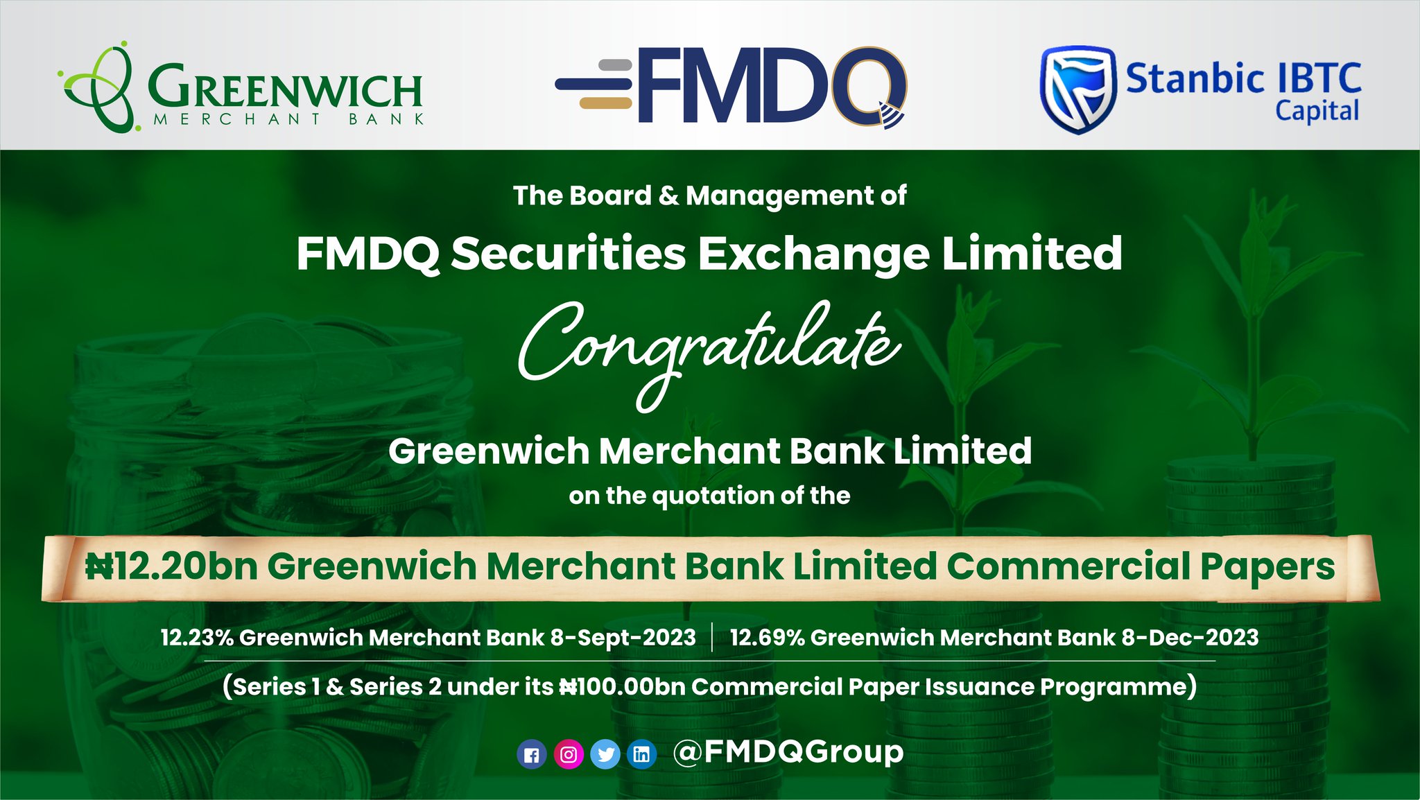 FMDQ Group on Twitter "In commemoration of the successful quotation of the Greenwich Merchant