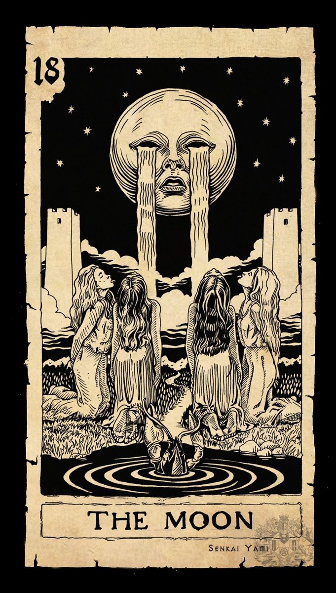 solas_na_greine's tweet photo. The Moon, Arcane Limbus Tarot Senkai Yami https://t.co/fqkk3mRjys