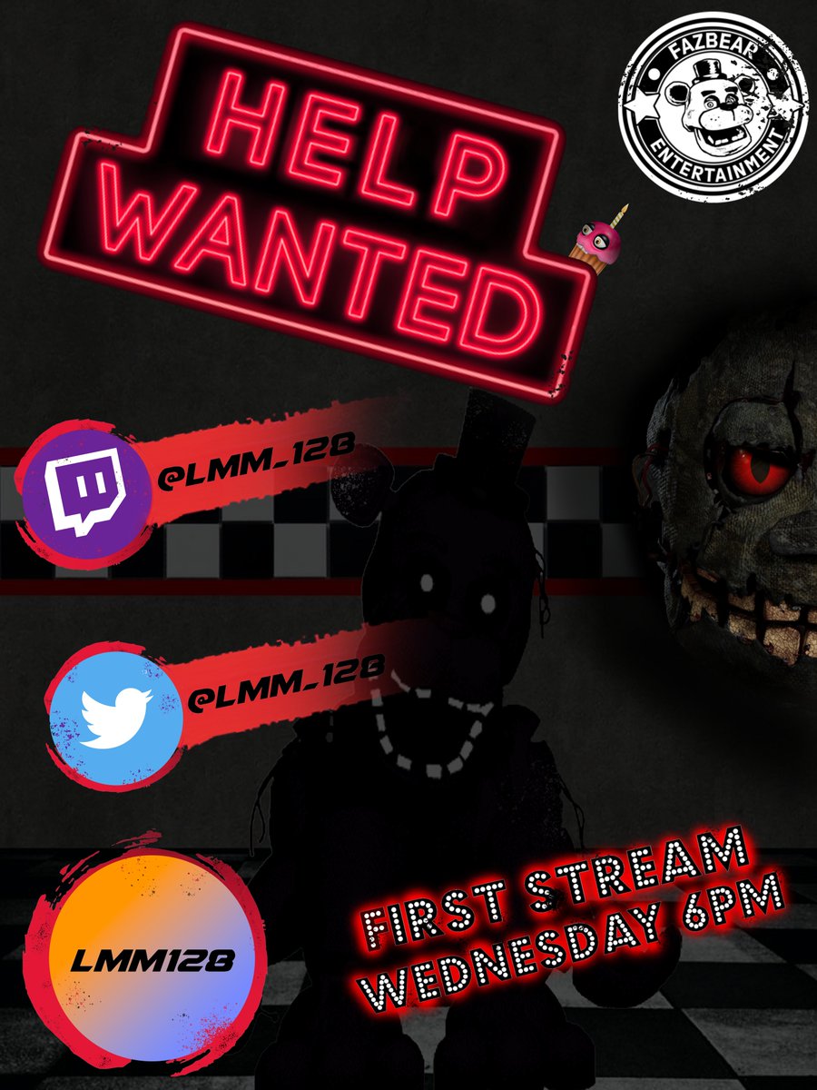 Lmm_128's tweet photo. I am streaming FNAF:VR tonight at 6PM over on Twitch (https://t.co/5AhAZBzdzx). Come say hi!

#fnaf #fivenightsatfreddys #freddyfazbear #sisterlocation #springtrap #foxy #fnafmemes #bonnie #williamafton #fnafvr #freddy #chica #fnafsecuritybreach #purpleguy #purpleguy #VR #gaming https://t.co/ABR63SwsUV