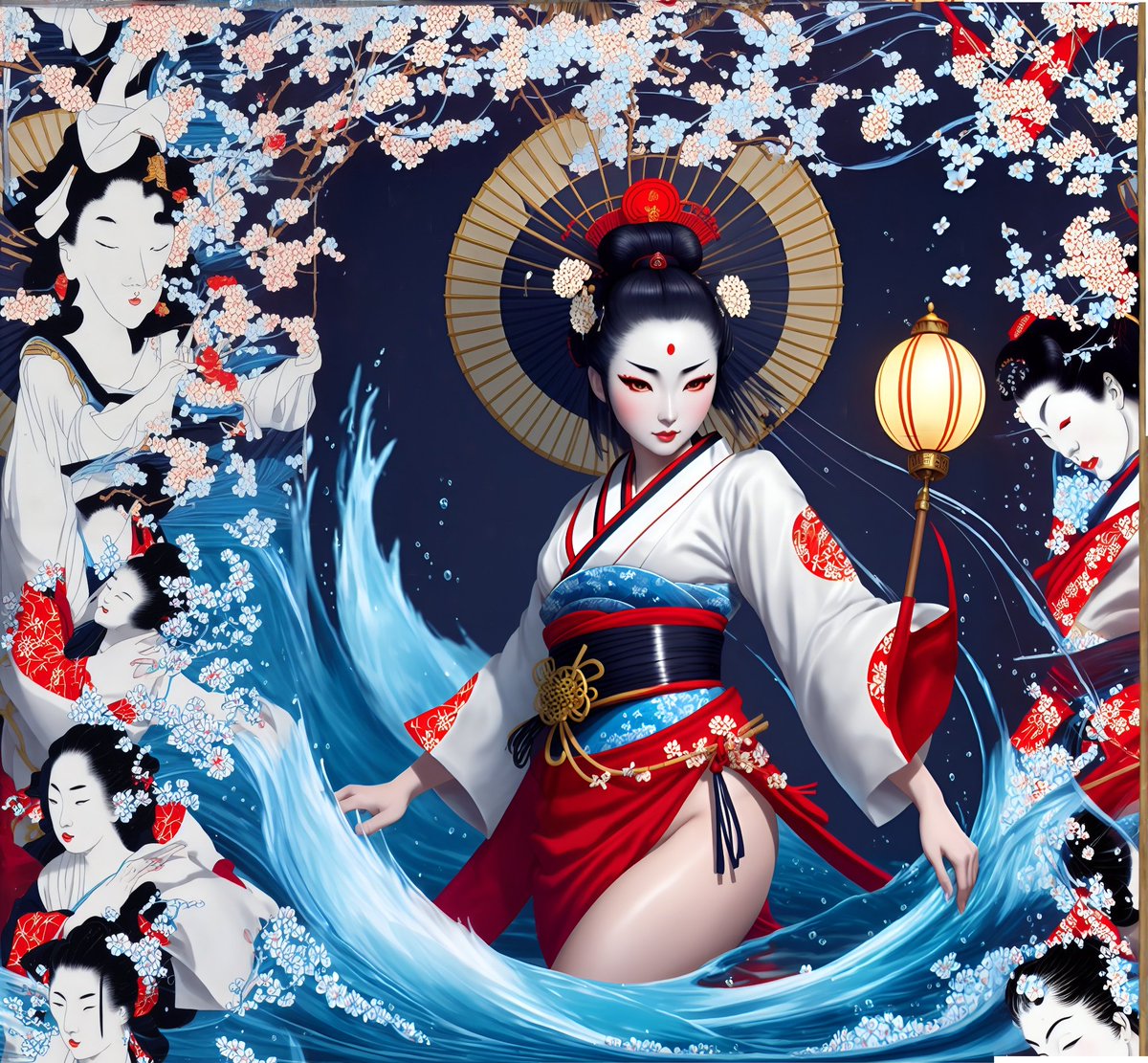 ThepicassoE's tweet photo. Geisha Verse creates with @leonardoai 🌊 https://t.co/e7b39lOMau
