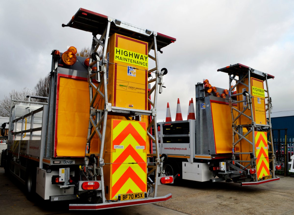 Combining our mobile traffic products expertise and our market-leading crash cushion range in a single solution, our Safe Stop 90 HD is a reusable, heavy-duty lorry mounted crash cushion, for versatile deployment across all types of road maintenance projects. #SafeStop90