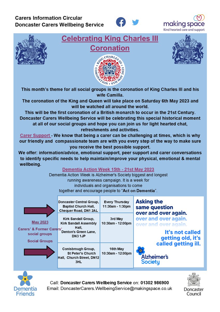 May E-Circular #CarerSupport #PeerSupport #Coronation