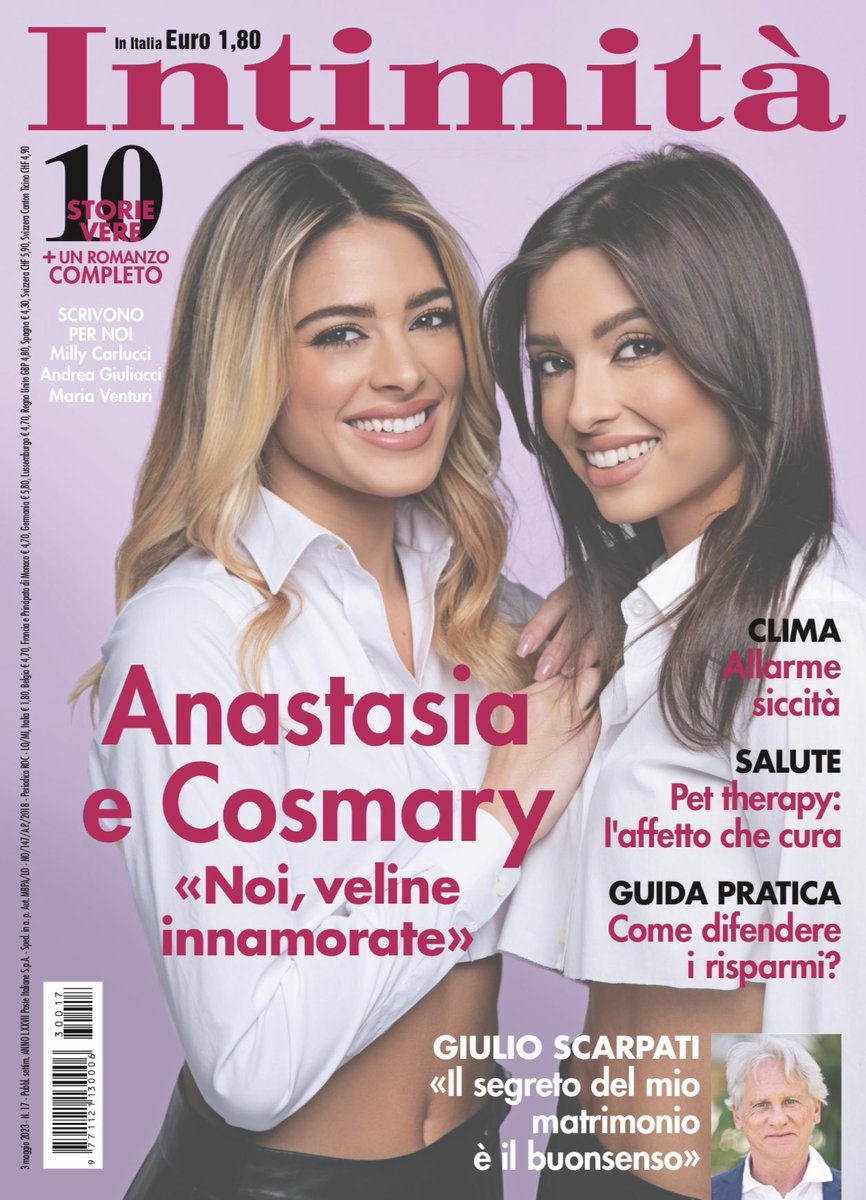 Striscia's tweet photo. Le nostre Veline @RoncaAnastasia e @cosmaryfas vi aspettano in edicola #intimitasettimanale 😍🥰

#LeVeline #striscialanotizia https://t.co/URv8xOWZGR