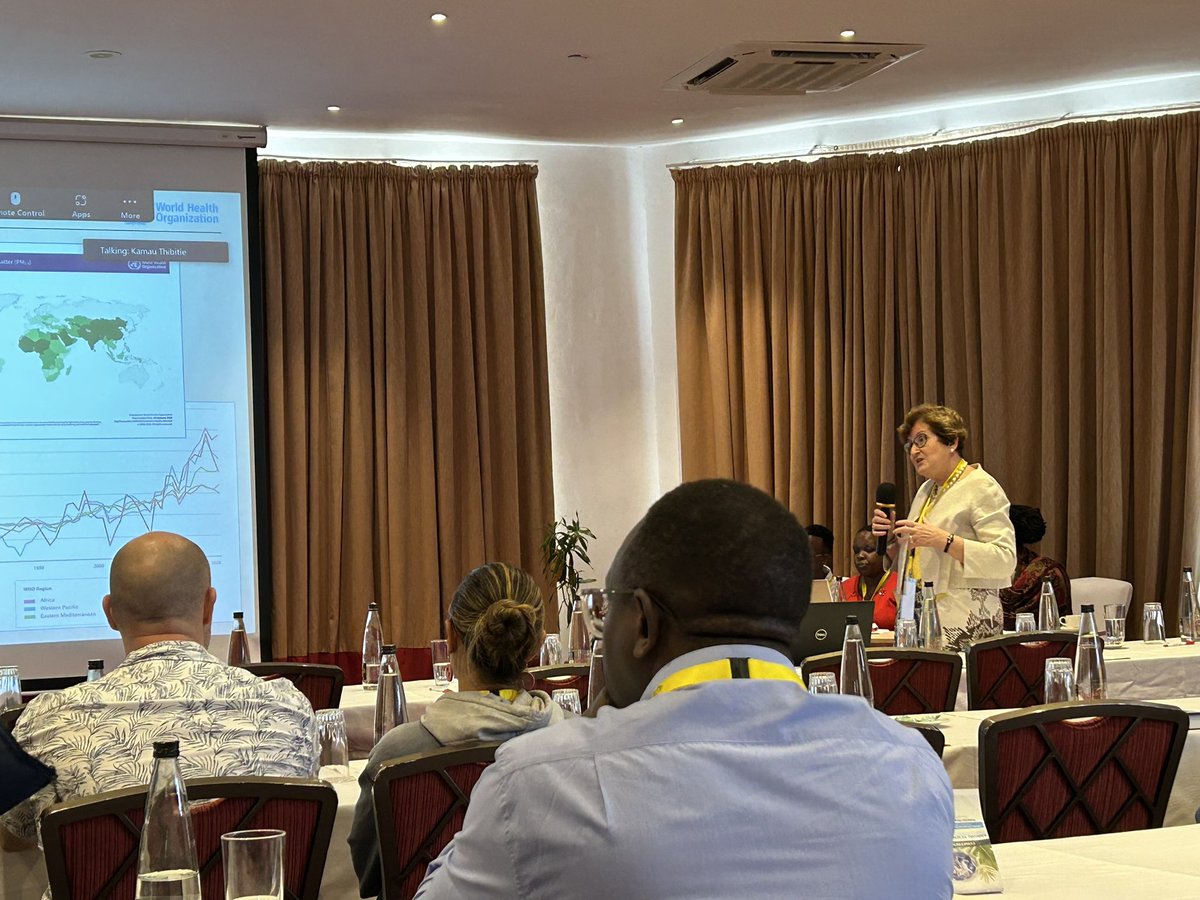 drlopo's tweet photo. Dr Bernadette Daelmans fro @WHO  presenting on impact of climate change on child health 
#kpascicon2023 
@Kenyapaeds @WHOKenya @IssopOrg @acopphe @MOH_Kenya 
#ClimateCrisisIsAHealthCrisis https://t.co/yWsjDdQ3yE