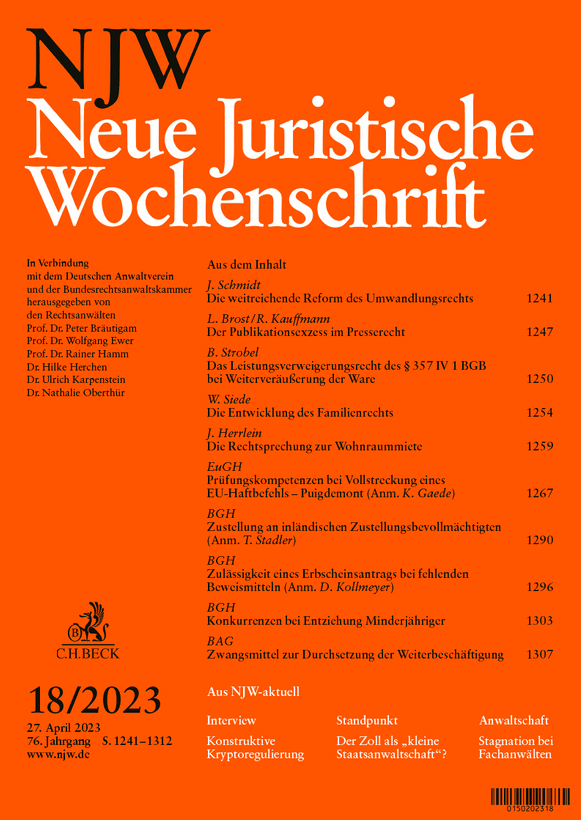 Liebes #TeamStrafrecht - mal ehrlich, wer kennt den § 192 StGB? Die Vorschrift fristet ein Schattendasein, obwohl sie im Zeitalter internetbasierter Kommunikation von großer Relevanz ist.

Auch für das #Presserecht. Warum? Zu lesen in der neuen #NJW:

cc <a href="/CHBeckRecht/">Verlag C.H.BECK Recht</a> <a href="/JoachimJahn/">𝗝𝗼𝗮𝗰𝗵𝗶𝗺 𝗝𝗮𝗵𝗻</a>