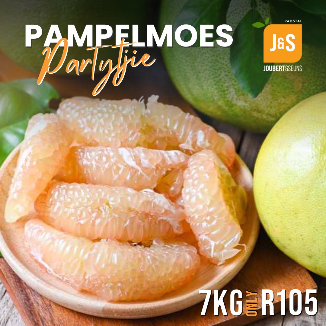 js_padstal's tweet photo. Our pampelmoes/pomelos are large, yellow, with mellow flesh and a bitter, thick pith that is fabulously easy to peel. You haven't tasted grapefruit until you've tasted our Joubert en Seuns pampelmoese, a local favourite!

📍 Joubert en Seuns Padstal

☎️ +27 83 449 1957 https://t.co/iTgwKglaM6