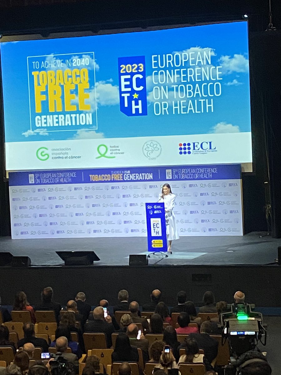 “Tobacco is not a habit, it’s a disease”. Powerful words by the Queen of Spain at @ECToH  

#ECToH2023. 🇪🇸 🚭