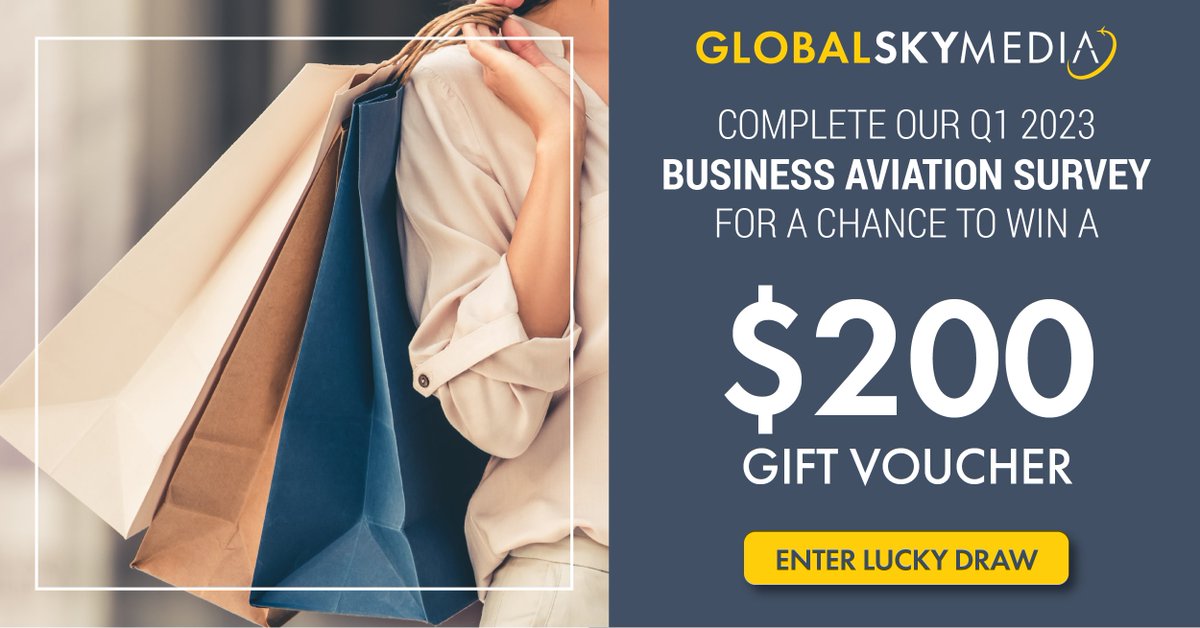 asianskygroup's tweet photo. Want to win a gift voucher worth USD$200?

Just spare a few minutes and complete our Business Aviation Market Outlook Survey now to be entered into a lucky draw for a chance to win the voucher!

Complete the survey here: https://t.co/Vu5KMEPN0j

#survey #surveyresearch #bizav https://t.co/fKQh9ohO1j