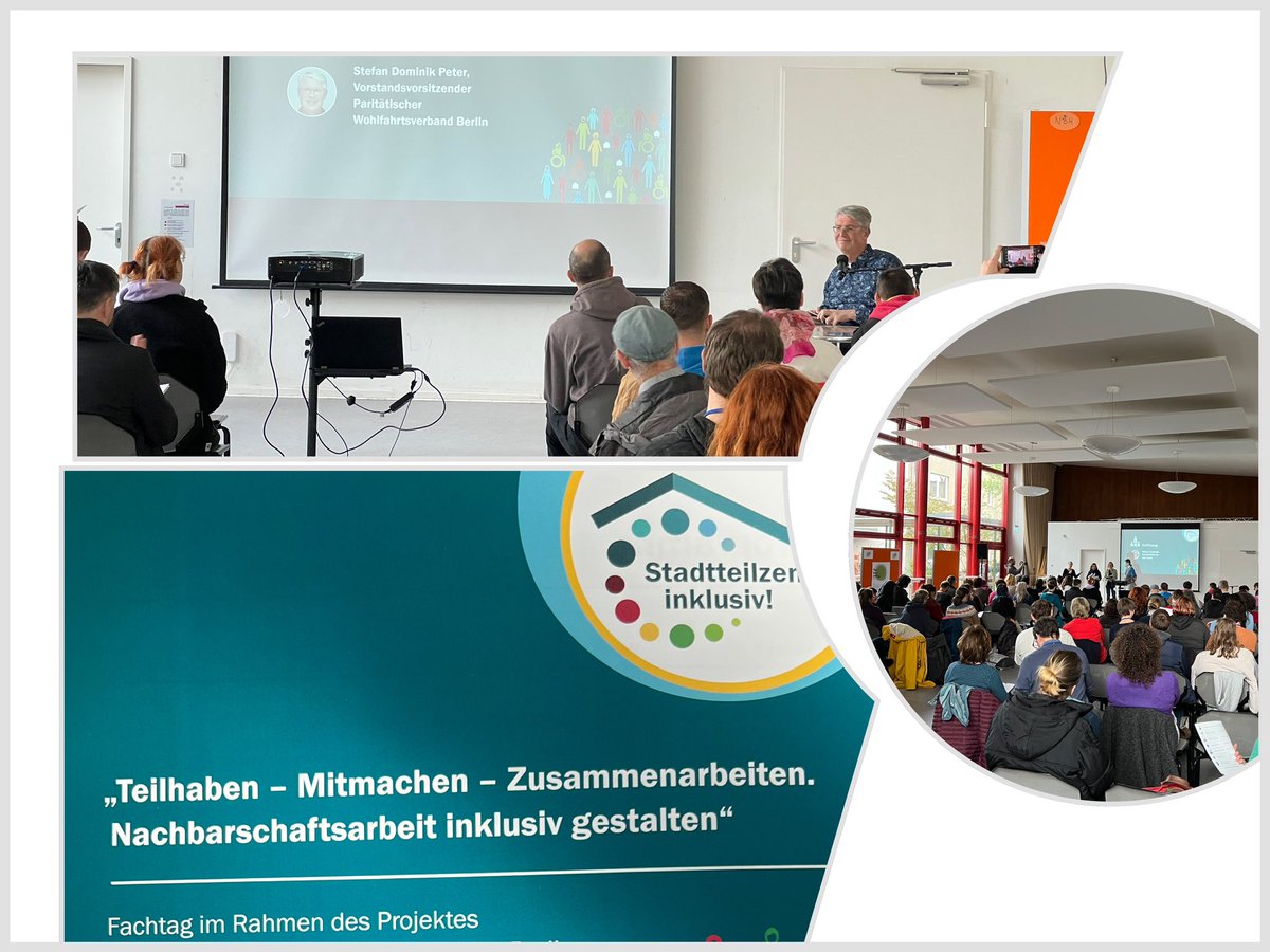 ChrPeth's tweet photo. #Teilhabe von Menschen mit Behinderung in Berlin - Mitmachen -Zusammenarbeiten. Nachbarschaftsarbeit #inklusiv gestalten - Fachtag im Rahmen des Projektes vom VskA Berlin für Stadtteilzentren. Grußwort vom Vorsitzenden des Paritätischen Berlin https://t.co/ufCSrBPeID