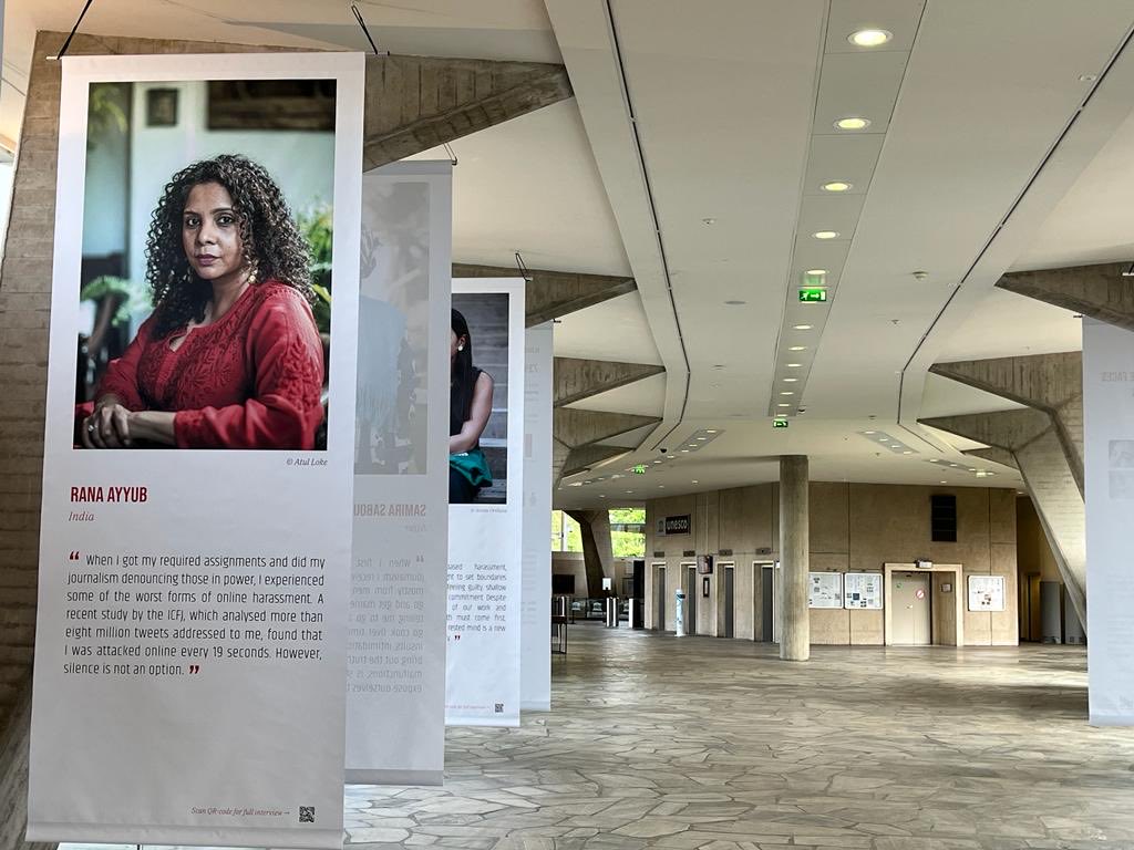RanaAyyub's tweet image. Exhibition at the UNESCO headquarters with ⁦@freepressunltd⁩ for World Press Freedom day
