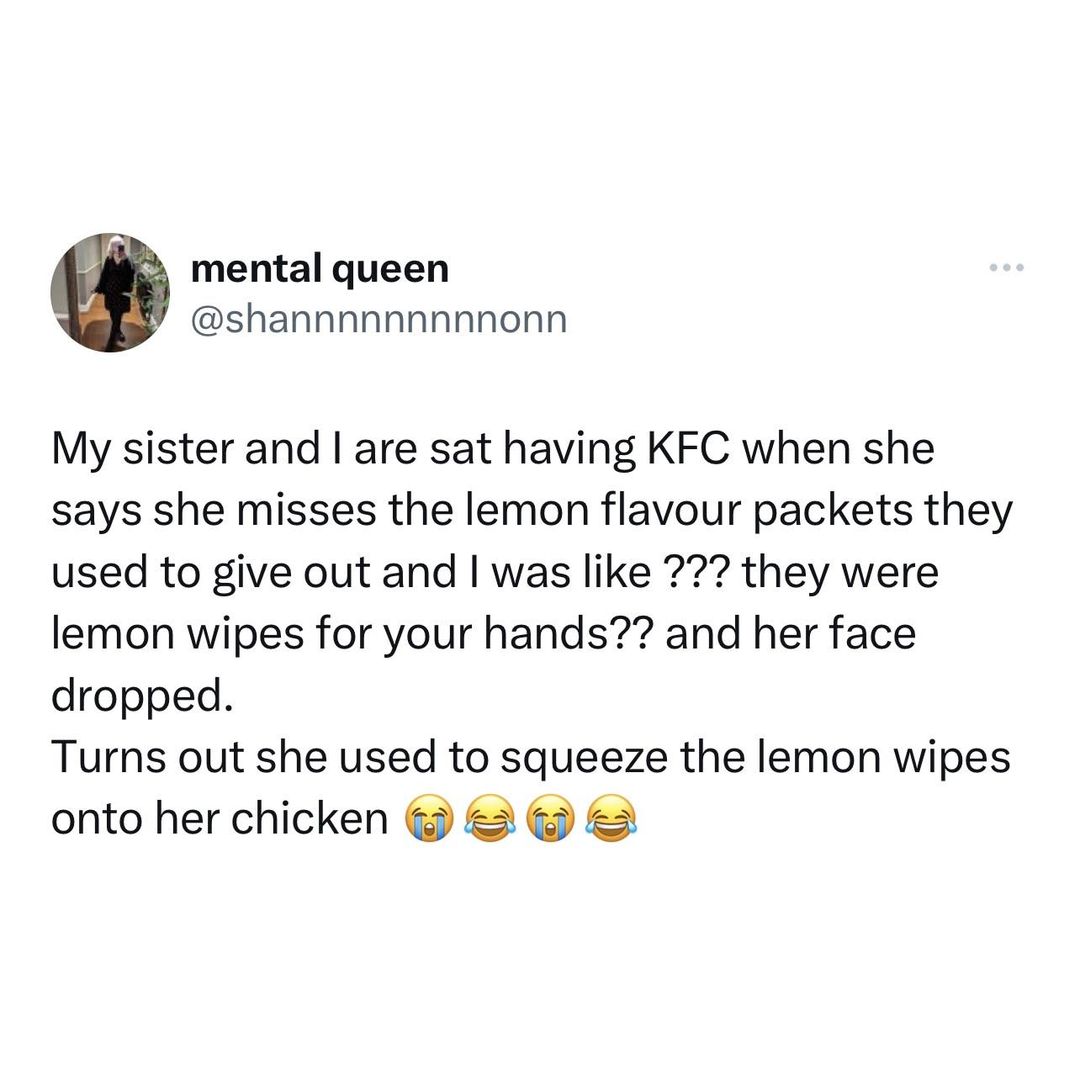 z_oldham's tweet photo. Tag a person that's capable of this! 😆 

#Meme #Humour #KFC https://t.co/zfQYkWFwqQ