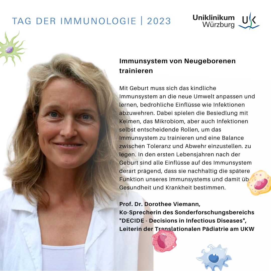 International Day of Immunology at 29th April! 🧬🧪#Immunology We are happy to talk about the development of the immune system of neonates @Uniklinikum_Wue @CRC_DECIDE #sciencecommunication More Details 👇 ukw.de/aktuelle-meldu…