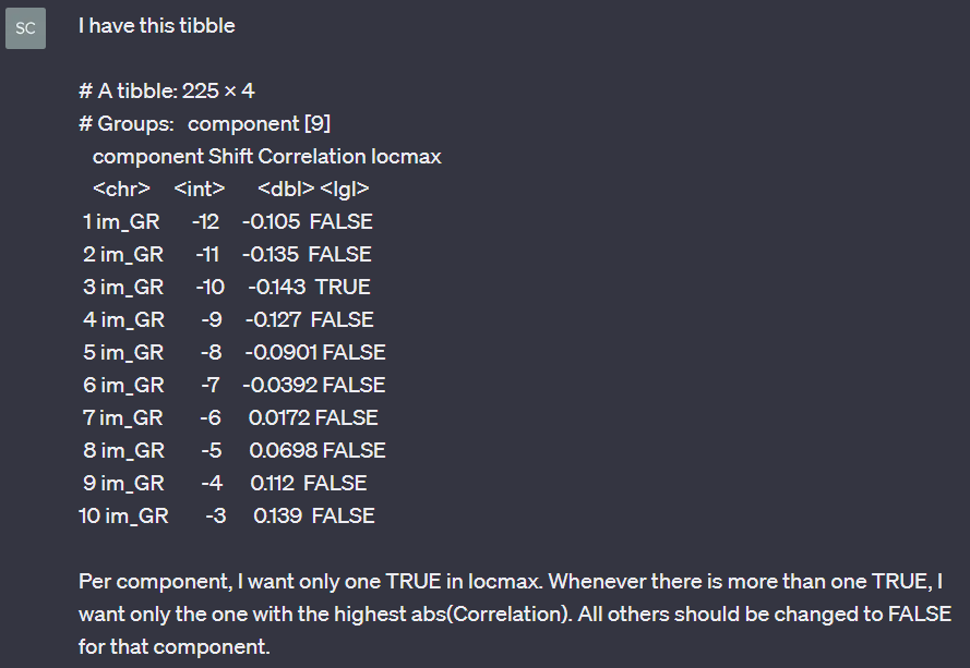 SchmidtPaul1989's tweet photo. Has anybody else tried having a dedicated ChatGPT conversation that is optimized just for assistance with R Code? I feel like this initial prompt helps a lot. Thoughts? #RStats #ChatGPT https://t.co/QCJ7K3Y87M