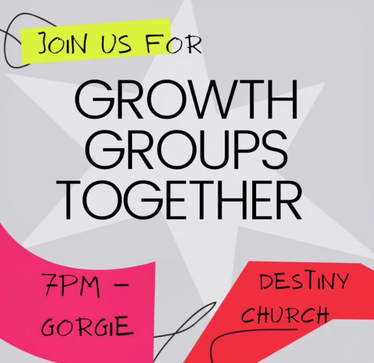 Join us tonight as we gather our growth groups together in our Gorgie location. 

The last few weeks have been great - we are building together, learning more and growing together 🙌🎉

Doors open at 7pm
All are welcome 👍

#TogetherAtDestiny #Edinburgh