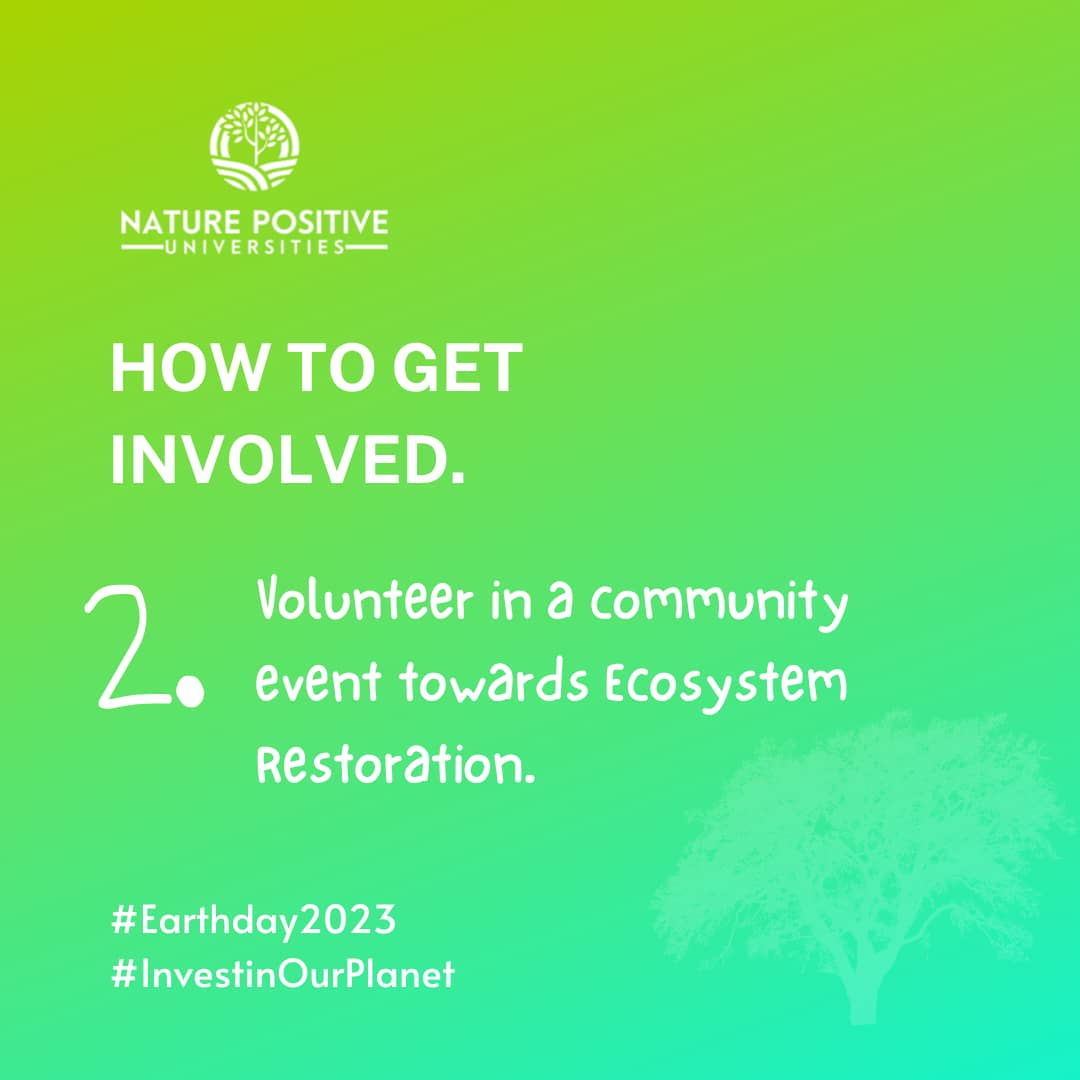 futureforfutur_'s tweet photo. Campagne Digitale : Jour 2
Comment s'impliquer ?

Devenez bénévole/volontaire dans un évènement communautaire pour la restauration de l'écosystème.

#generationrestoration
@NaturePosUni
@EragbieFavour 
#EarthWeek https://t.co/OF1vQziFH6