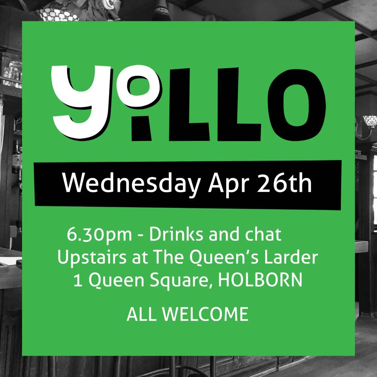 Tonight, Yo Illo Meet up, The Queens Larder, London, WC1N 3AR. 'We have booked the entire upstairs for the meet up.’ 'All illustrators are welcome, whether you're just starting, part-time, freelance it in-house or semi-retired.' From 6:30 pm. instagram.com/yoillo/ #illustration