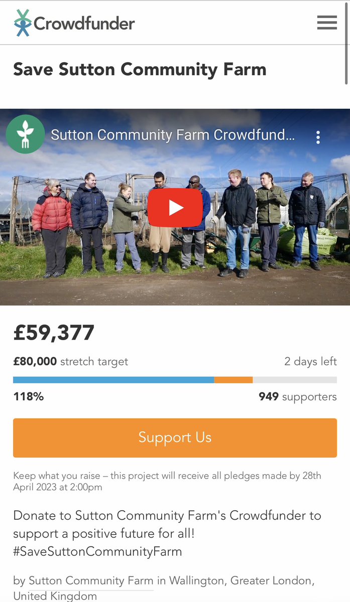 We have just two days remaining - can you get us over the line? Click here to help crowdfunder.co.uk/p/save-sutton-… thank you 🙏🏽
