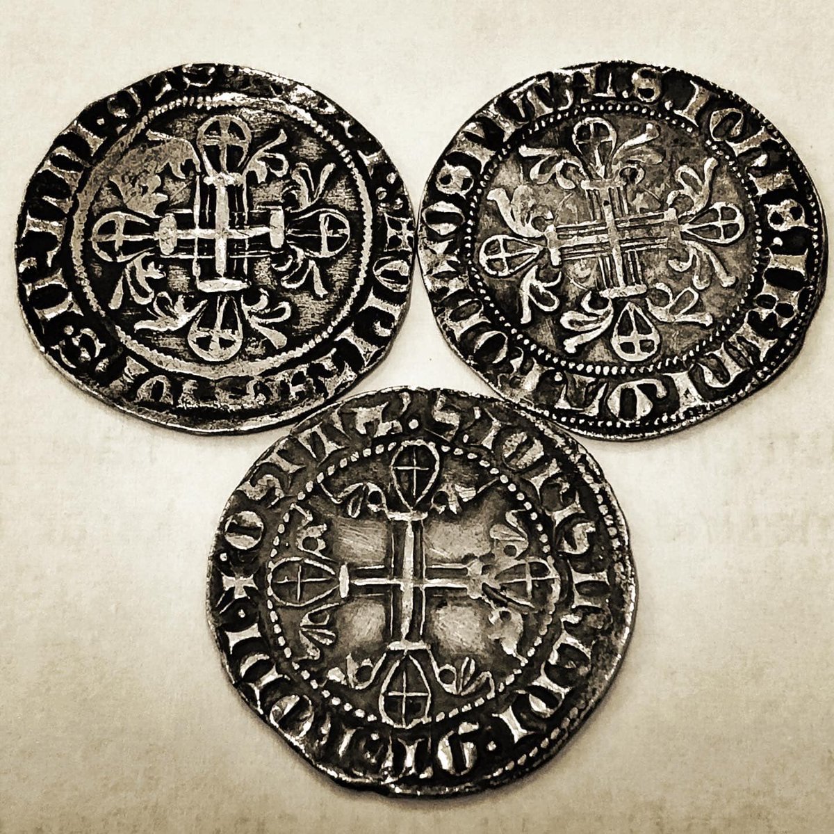 Medieval Coins My Gigliatos Grand Master of the Knights of Rhodes  
“Dieudonné de Gozon” from 1346 to 1353 
“Helion de Villeneuve” from 1319-1346 
'Raymond Berenger' from 1365-1974 
#medieval #medievalcoins #coincollection #coins #Rhodes #KnightsofSaintJohn