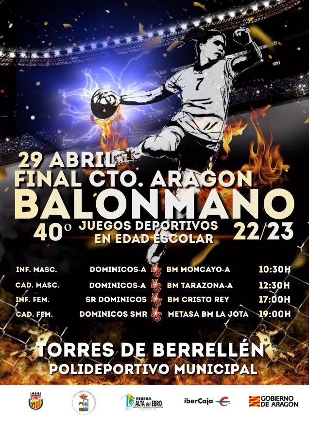 🆚 ¡Ya tenemos los enfrentamientos por el título en mas categoría escolares!

👋🏻 ¡Nos vemos en Torres de Berrellén!