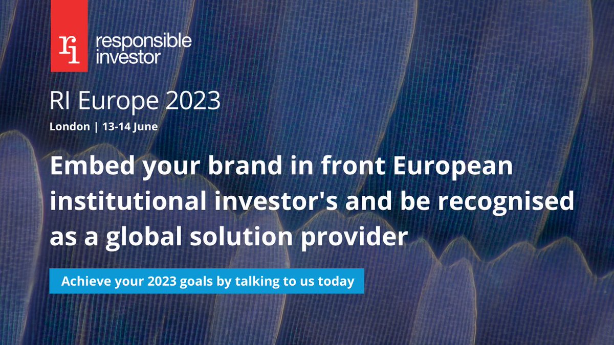 RI_News_Alert's tweet photo. Engage in-person, on-site in London at RI Europe with decision makers searching for new and innovative business solutions and investment opportunities

Achieve your 2023 goals by talking to us today.

https://t.co/kCg2sZ6ZEy

#RINetwork #ResponsibleInvestor #RIEurope https://t.co/lyrRWbF5YZ