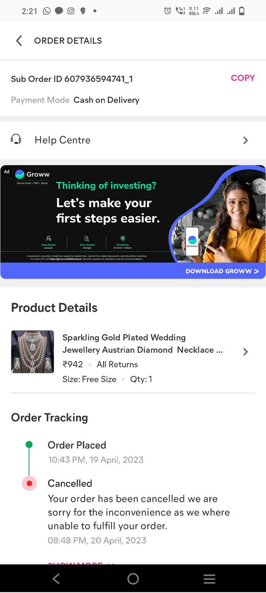 chaitaleee14's tweet photo. @Meesho_Official @meesho_support @viditaatrey 942/- Rs order from #meesho app.. Fraudsters taking orders then cancelling as your policy then sending products to the customer on same time.. And we are here helpless again with new form of fraud happened with Us https://t.co/7F8jv4DUIa
