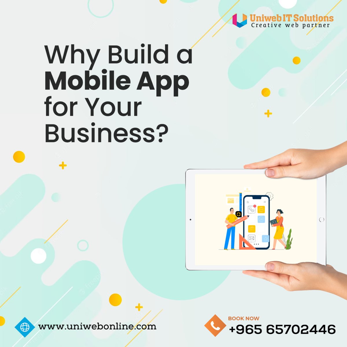 uniweb008's tweet image. We're developing cutting edge mobile apps for all industries. For more details call us at +965 65702446 and Visit uniwebonline.com
#mobileapplicationdevelopmentcompany #mobileappservices #mobileapplicationsdevelopment #mobileappdevelopmentagency #mobileappcompany