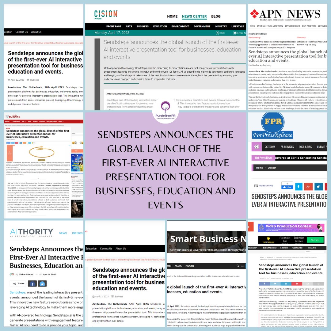PurpletreePr's tweet photo. This is how a welcome bang looks like🥳🥳

Kudos to our entire @PurpletreePr team🎊🎊 for garnering such amazing coverages for our new client @Sendsteps . 
_
_
_
_
_
_
_
_
_
_
#prforstartups #prtips #prforsmallbusiness #pregnancy  #smallbusinessaustralia #purpletreepr https://t.co/oPr4UcjVJJ