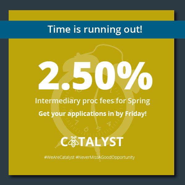 CatalystPF's tweet photo. ⏰𝗜𝗡𝗧𝗘𝗥𝗠𝗘𝗗𝗜𝗔𝗥𝗜𝗘𝗦: 𝗧𝗵𝗲𝗿𝗲'𝘀 𝘀𝘁𝗶𝗹𝗹 𝘁𝗶𝗺𝗲!⏰
There's still time to place your bridging applications before the end of the month and qualify for our SPRING 𝗲𝗻𝗵𝗮𝗻𝗰𝗲𝗱 𝟮.𝟱% 𝗽𝗿𝗼𝗰 𝗳𝗲𝗲𝘀!

📧 enquiry@catalystpf.co.uk

#Bridging #WeAreCatalysts🐝 https://t.co/uf3ZsXBrwt